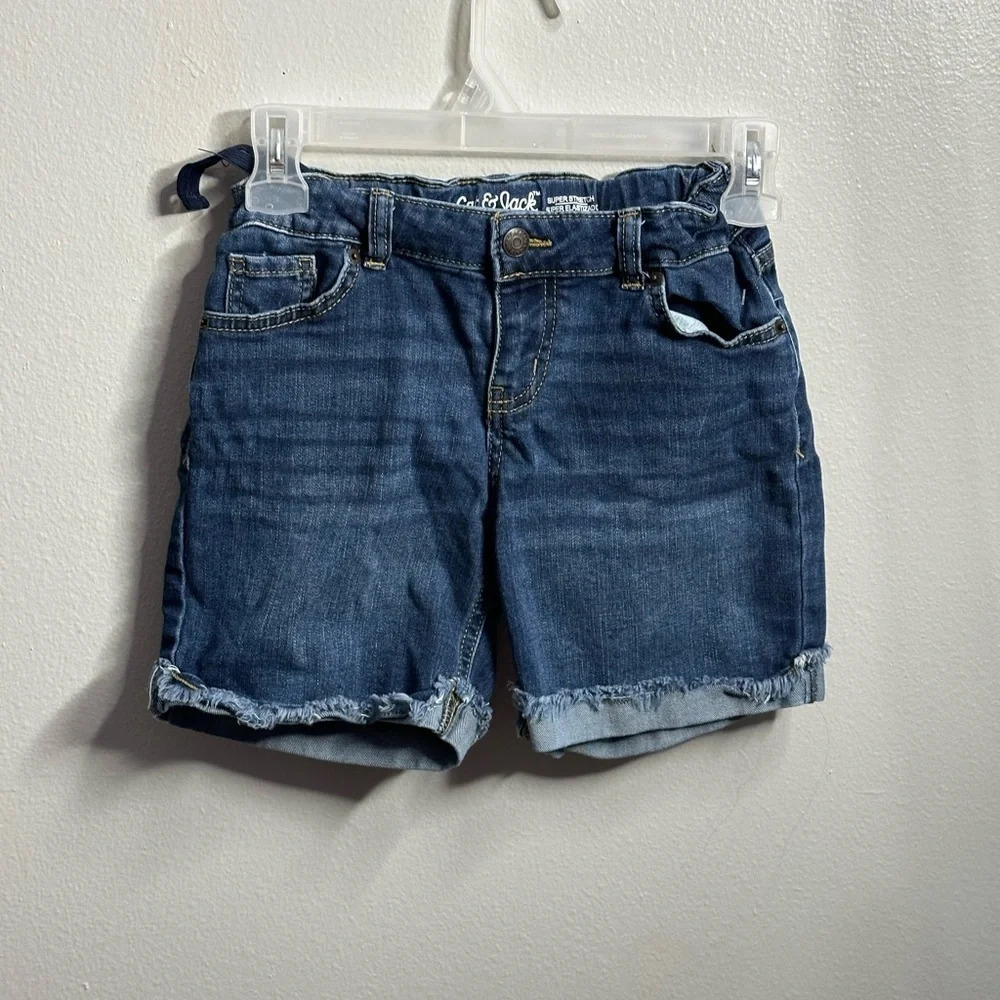Cat‎ & Jack Girls Denim Midi Super Stretch Shorts Size L(10/12).